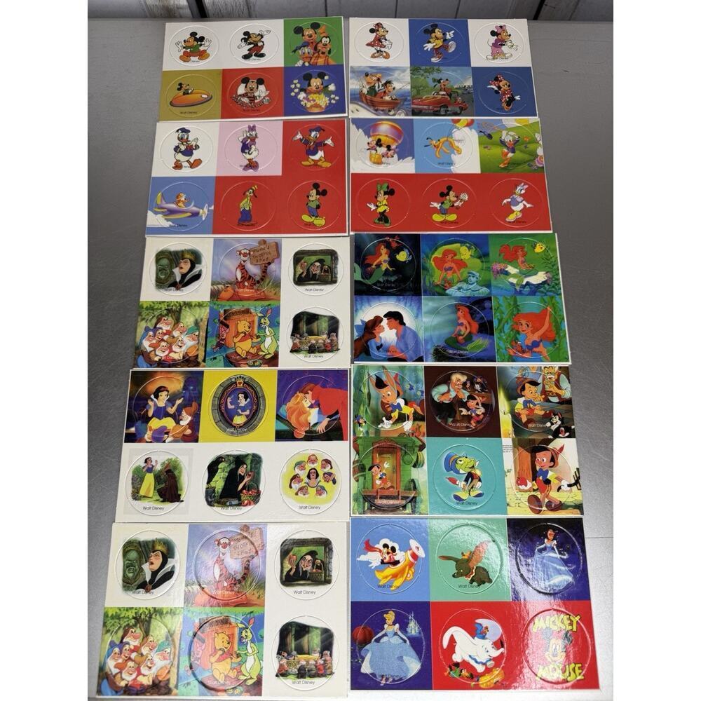 VTG 60 Disney POGS New! MINT MICKEY Snow White Pinocchio Ariel +MORE
